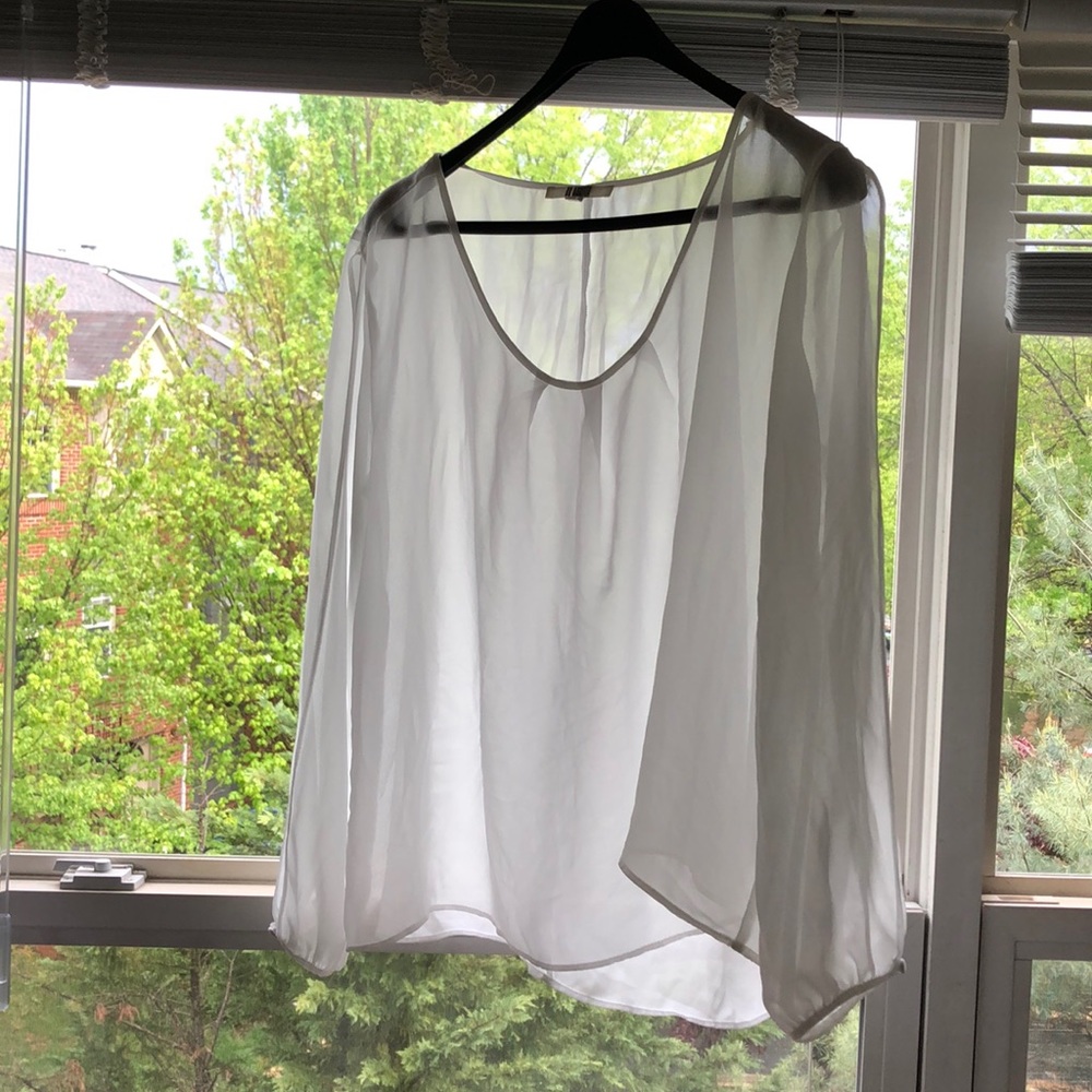 White Sheer Blouse with arm slits